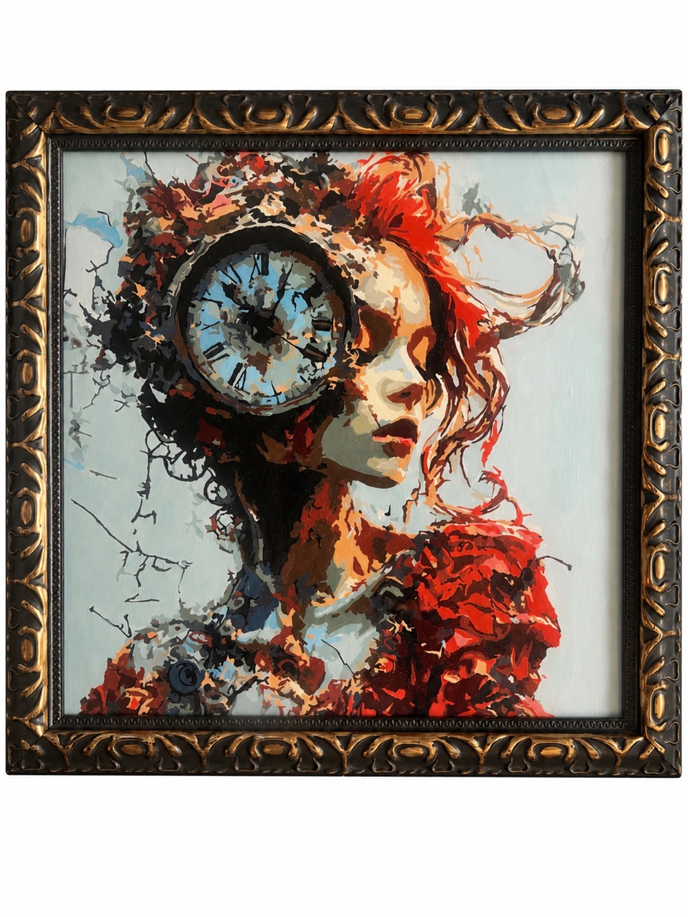 Original Brittony Martin Painting “Girl with a Clock”